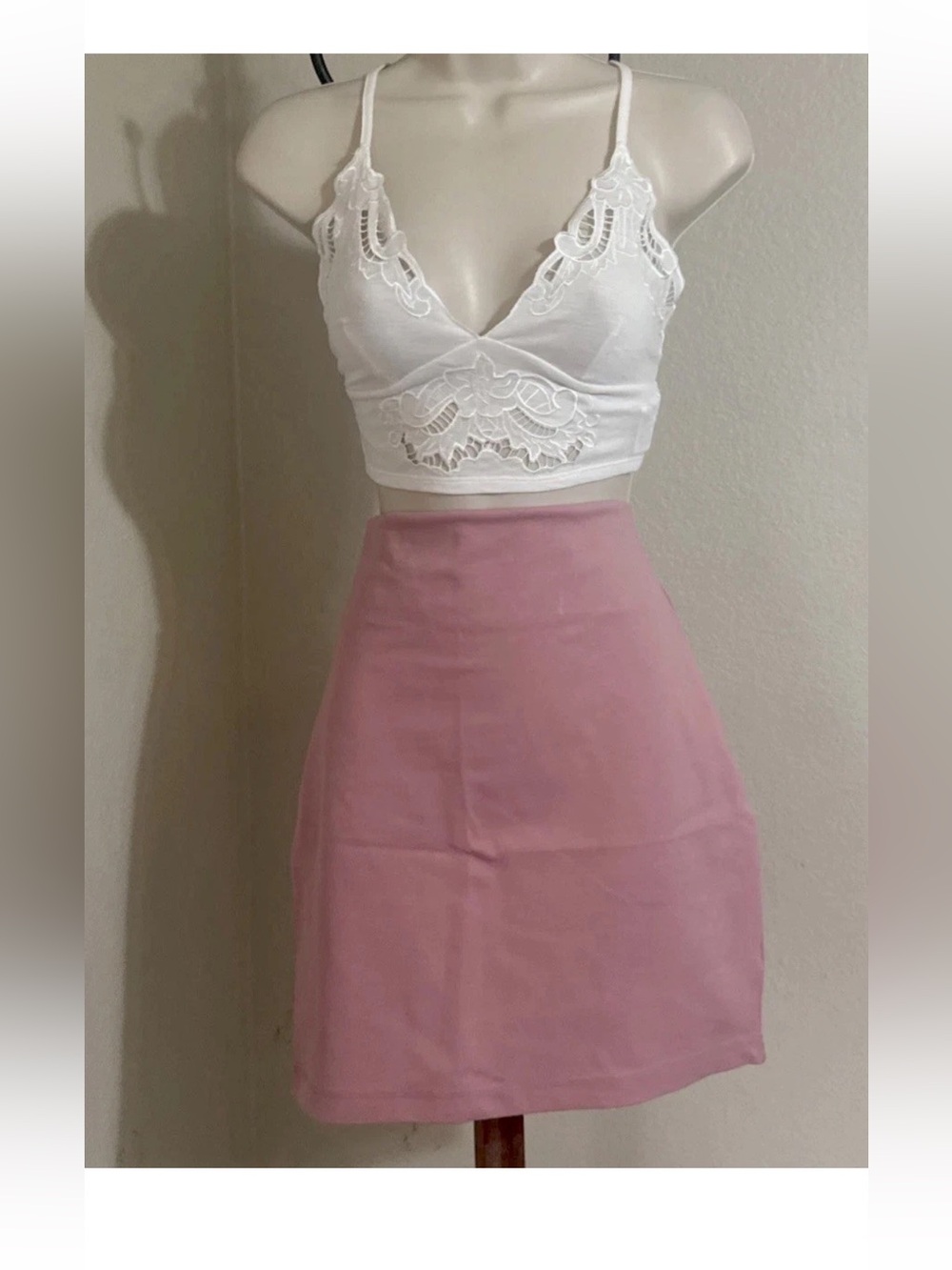Papaya Dusty Rose High Waist Mini Skirt Women’s Stretchy Bodycon Chic Boutique